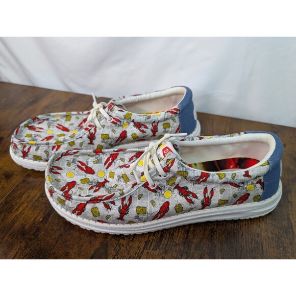 Hey Dude Wally Crawfish Boil 43956-Light Grey /Multi Size Men's 13 - Picture 1 of 10